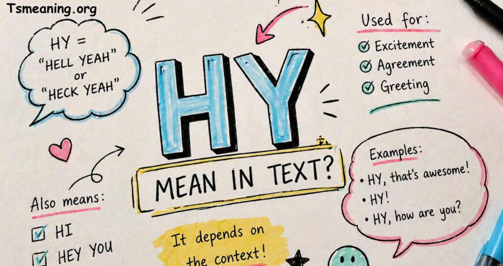 what does hy mean in text